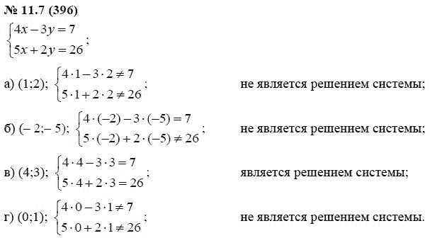 Ответ к задаче № 11.7 (396) - А.Г. Мордкович, гдз по алгебре 7 класс